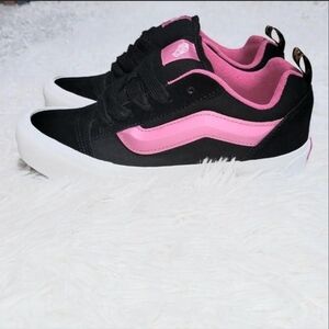 Vans "Knu Skool Black & Pink/Leopard Detail" Women's US 6.5! ✨️ NWOT